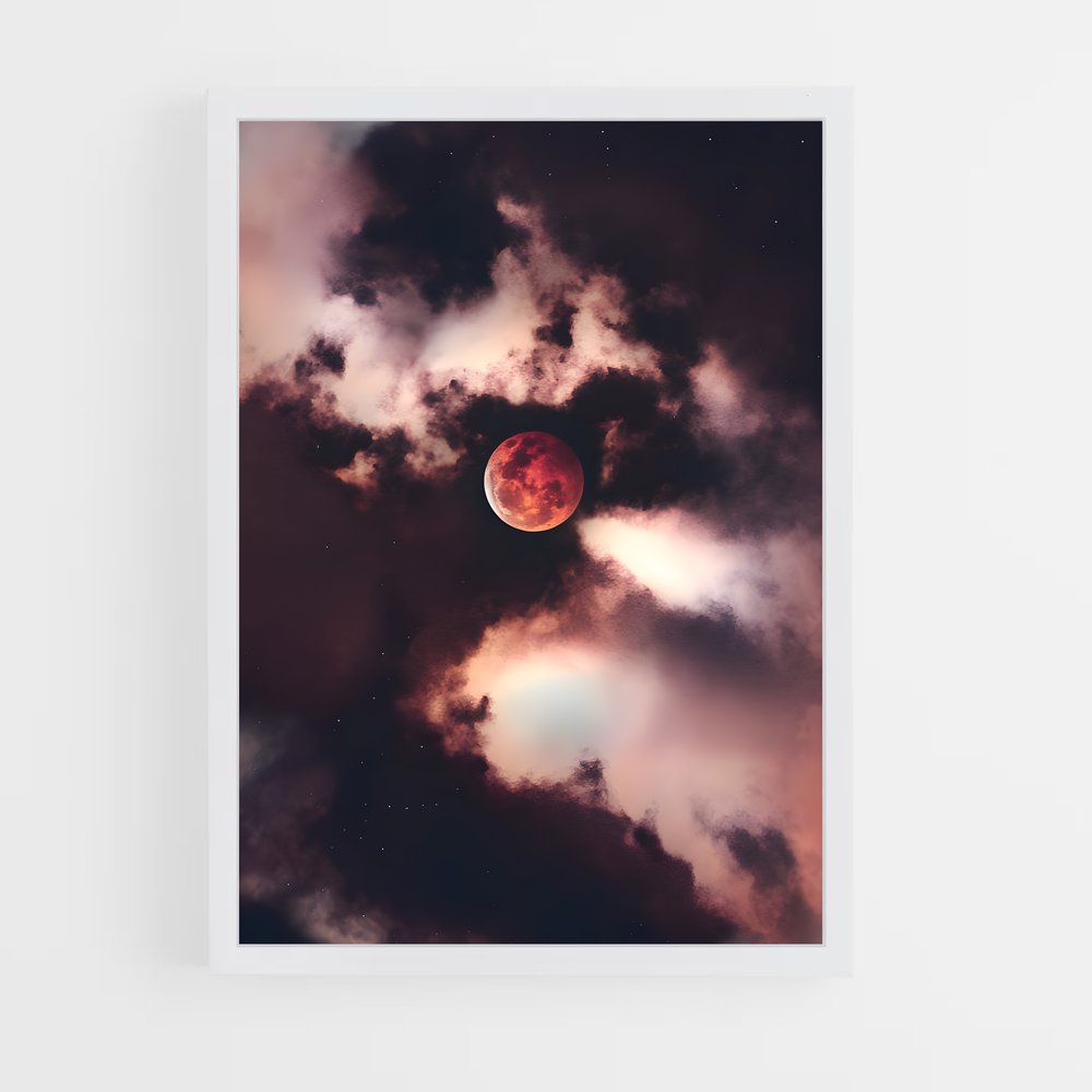 Poster éclatant de la lune rouge – affiche Système solaire (vue 3)